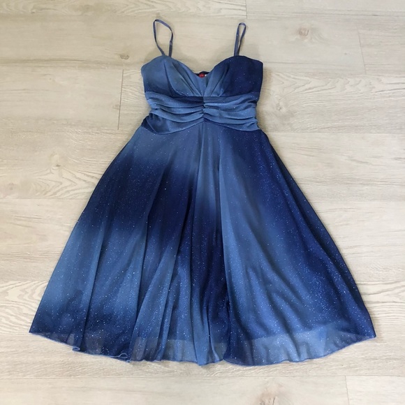 Ruby Rox Ombré Blue Sparkly Prom Dress - Picture 2 of 16